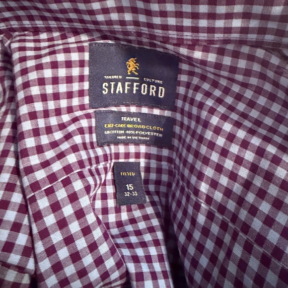 Stafford Blue and Purple Checkered Shirt - Picture 2 of 3